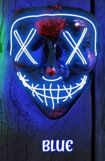 LED Halloween Blue Purge Mask