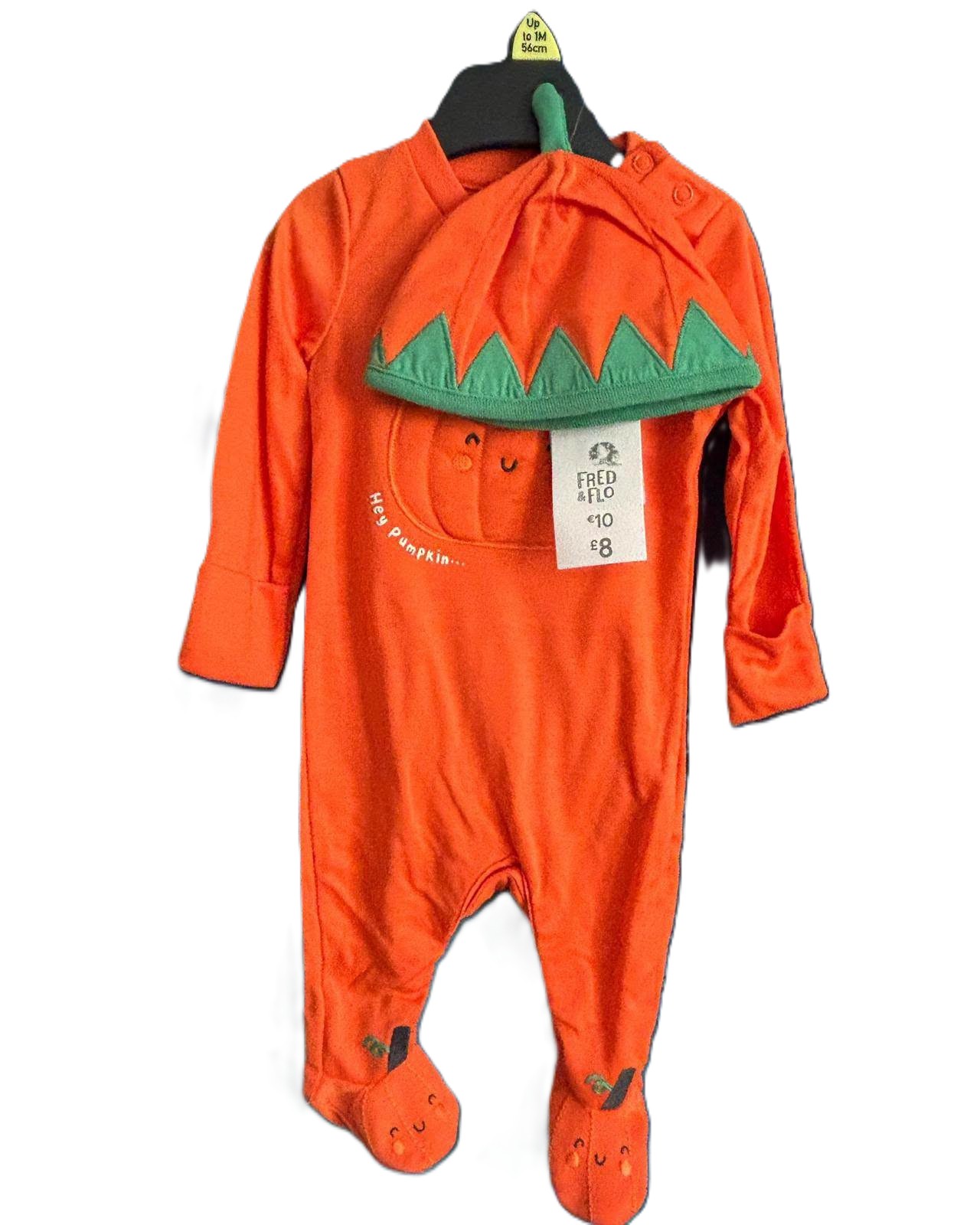 Up to 1 Month Halloween Pumpkin Onesie