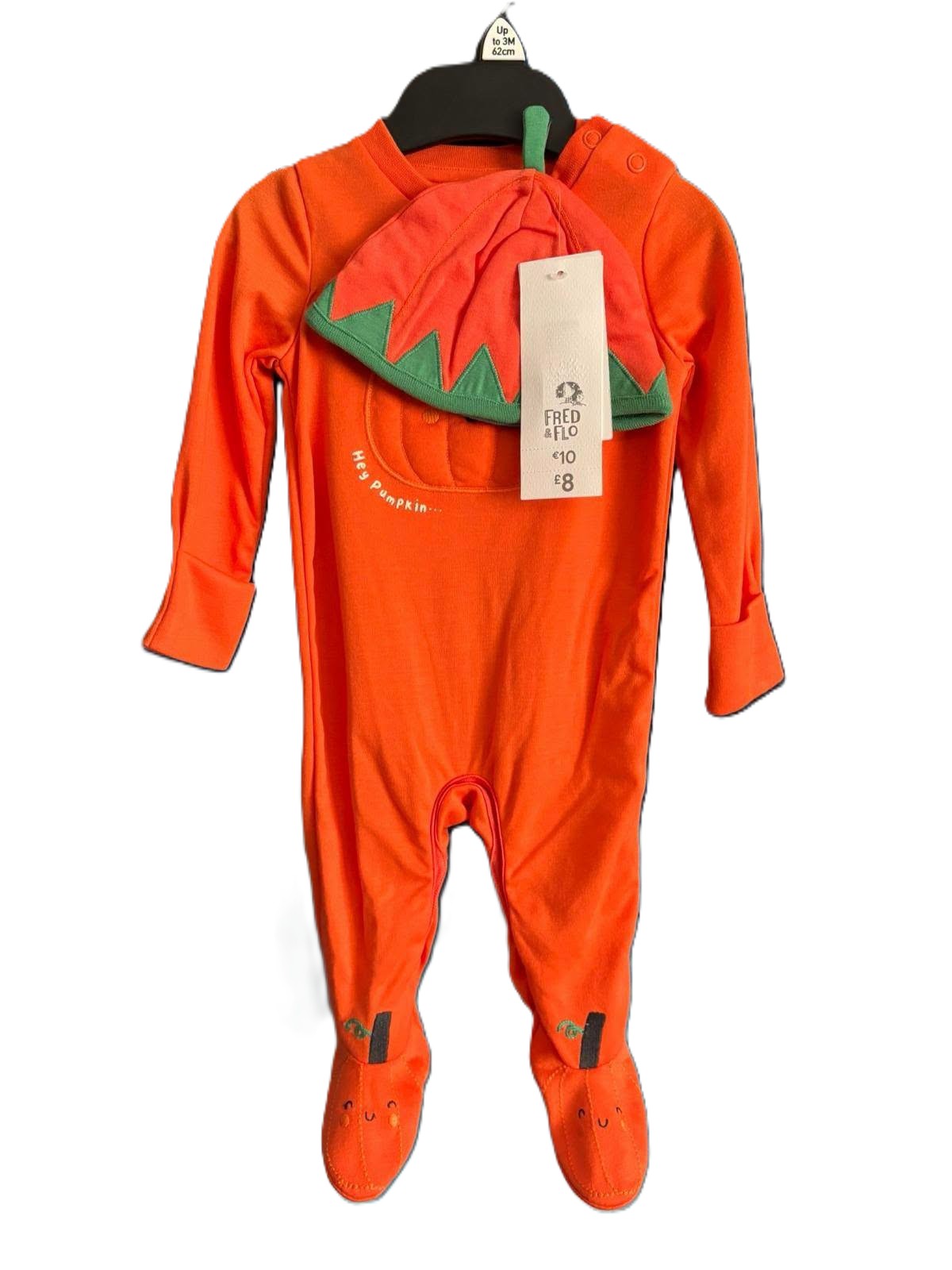 Up to 3 Months Pumpkin Onesie